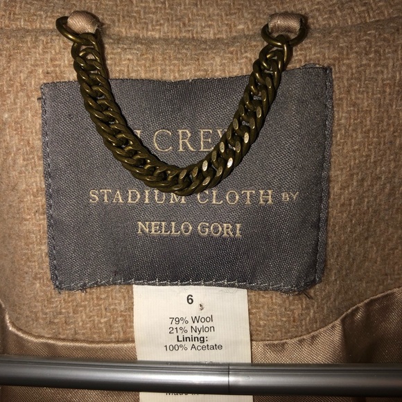 J. Crew Tan Pea Coat with Gold Buttons - Picture 2 of 4